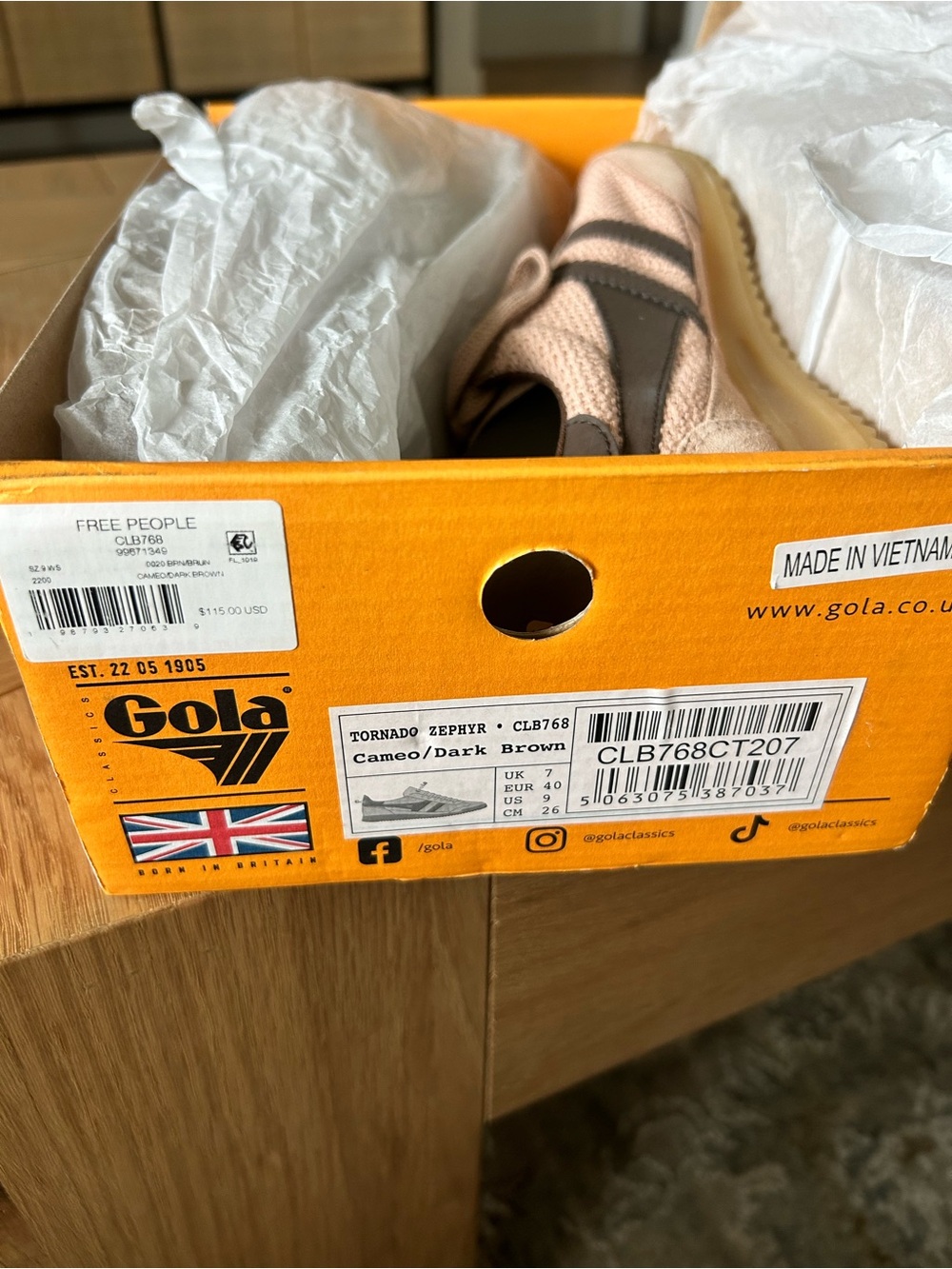 New Gola Tornado Zephyr Sneakers Cameo Dark Brown - Picture 6 of 6